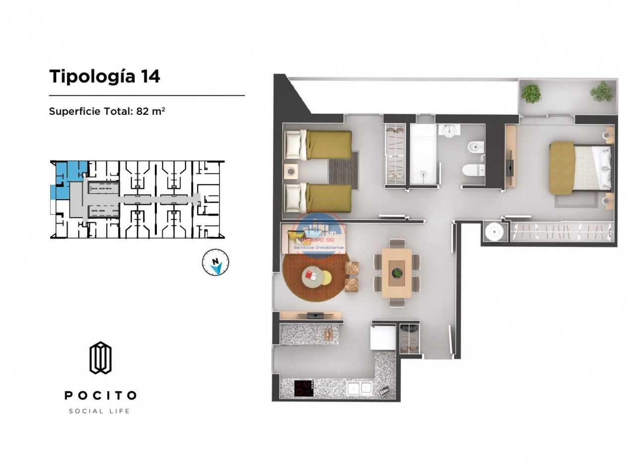 DEPARTAMENTO DE 2 DORMITORIOS CON AMENITIES - POCITO - NUEVA CORDOBA.